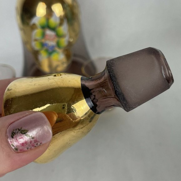 Czech Purple Bohemian Glass AMETHYST Decanter - Picture 4 of 12